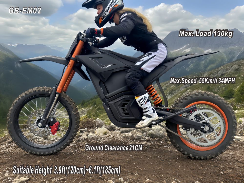 3000W 48V Electric Dirt Bike for Adults, 55KM/H Top Speed & IPX6 Waterproof
