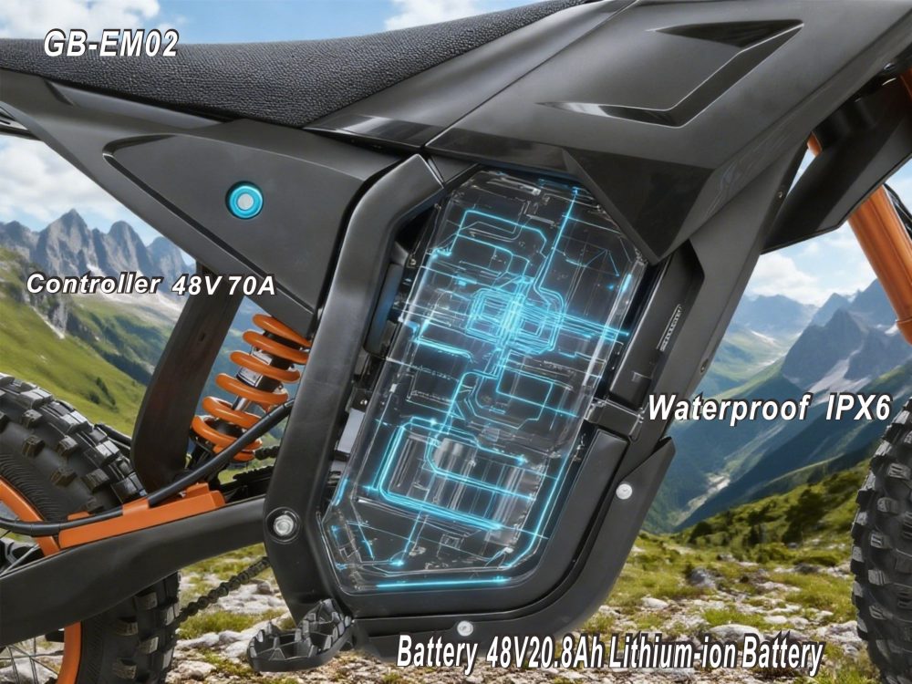 3000W 48V Electric Dirt Bike for Adults, 55KM/H Top Speed & IPX6 Waterproof