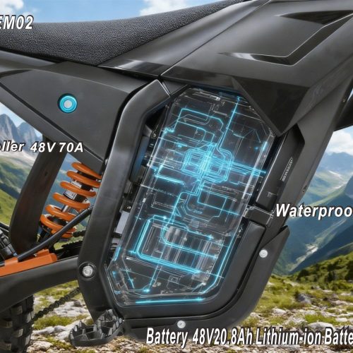 3000W 48V Electric Dirt Bike for Adults, 55KM/H Top Speed & IPX6 Waterproof