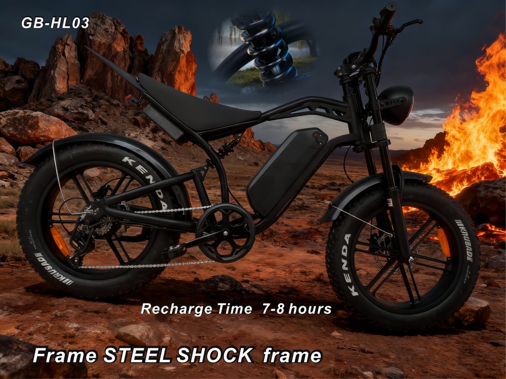 48V 750W Electric Bike 20"*4.0 Fat Tire 7 Speed Shimano Hydraulic Disc Brake 48V13AH Lithium Battery 55KM Range 50km/h Off Road Commuter E-Bike