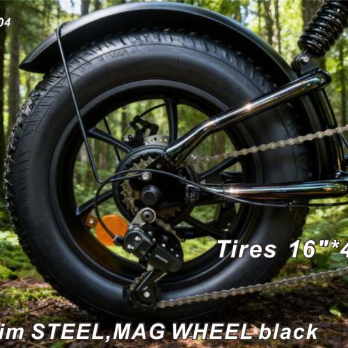 Cross-border Dual-Use Electric Bicycle, 48V500W Brushless Motor, 55KM Long Range, Shimano 7-Speed, Mechanical Disc Brakes, 16-Inch Wide Tires, Suitable for Both Mountain and Road Use.
