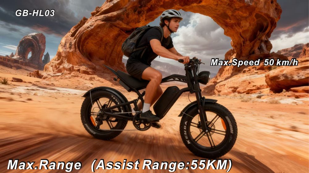 48V 750W Electric Bike 20"*4.0 Fat Tire 7 Speed Shimano Hydraulic Disc Brake 48V13AH Lithium Battery 55KM Range 50km/h Off Road Commuter E-Bike