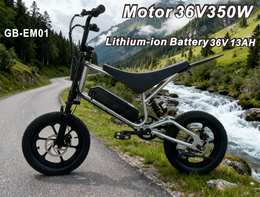 36V 350W Electric Off-Road Bike 14" Steel Frame with Suspension Fork - 45-55.5km Range 25km/h E-Mountain Bike