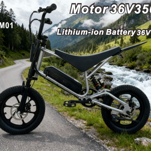 36V 350W Electric Off-Road Bike 14" Steel Frame with Suspension Fork - 45-55.5km Range 25km/h E-Mountain Bike
