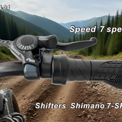 Cross-border Dual-Use Electric Bicycle, 48V500W Brushless Motor, 55KM Long Range, Shimano 7-Speed, Mechanical Disc Brakes, 16-Inch Wide Tires, Suitable for Both Mountain and Road Use.