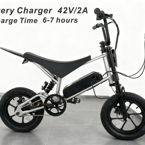 36V 350W Electric Off-Road Bike 14" Steel Frame with Suspension Fork - 45-55.5km Range 25km/h E-Mountain Bike