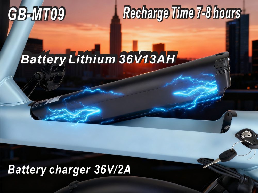 Electric Bike 36V 250W Brushless Motor 26" Long Range 65-80KM 13AH Lithium Battery Shimano 7 Speed Disc Brake
