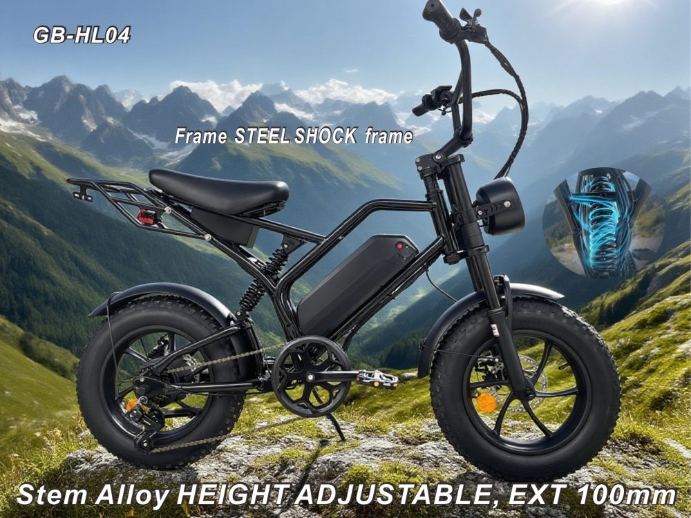Cross-border Dual-Use Electric Bicycle, 48V500W Brushless Motor, 55KM Long Range, Shimano 7-Speed, Mechanical Disc Brakes, 16-Inch Wide Tires, Suitable for Both Mountain and Road Use.