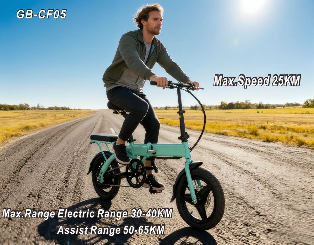 14" Electric Folding Bike 36V 350W 10.4AH Battery 25KM/H 50-65KM Range Commuter E-Bike