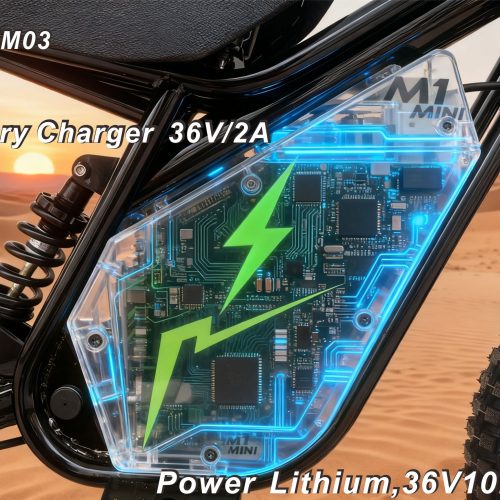 All-round electric-assisted mountain bike: 36V/500W; brushless technology for enhanced power; boasts a long range of 50–70 KM; equipped with 16-inch suspension front forks and mechanical disc brakes. Designed Specifically for Children