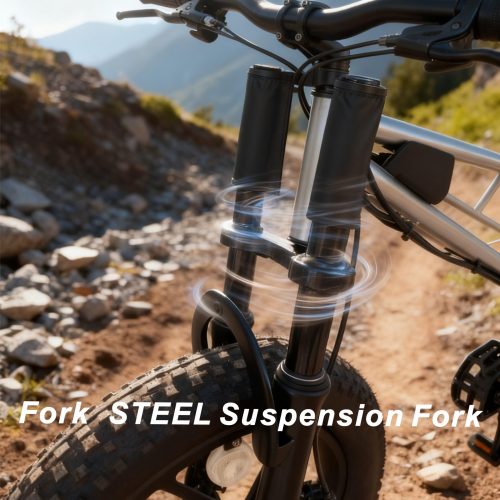 36V 350W Electric Off-Road Bike 14" Steel Frame with Suspension Fork - 45-55.5km Range 25km/h E-Mountain Bike