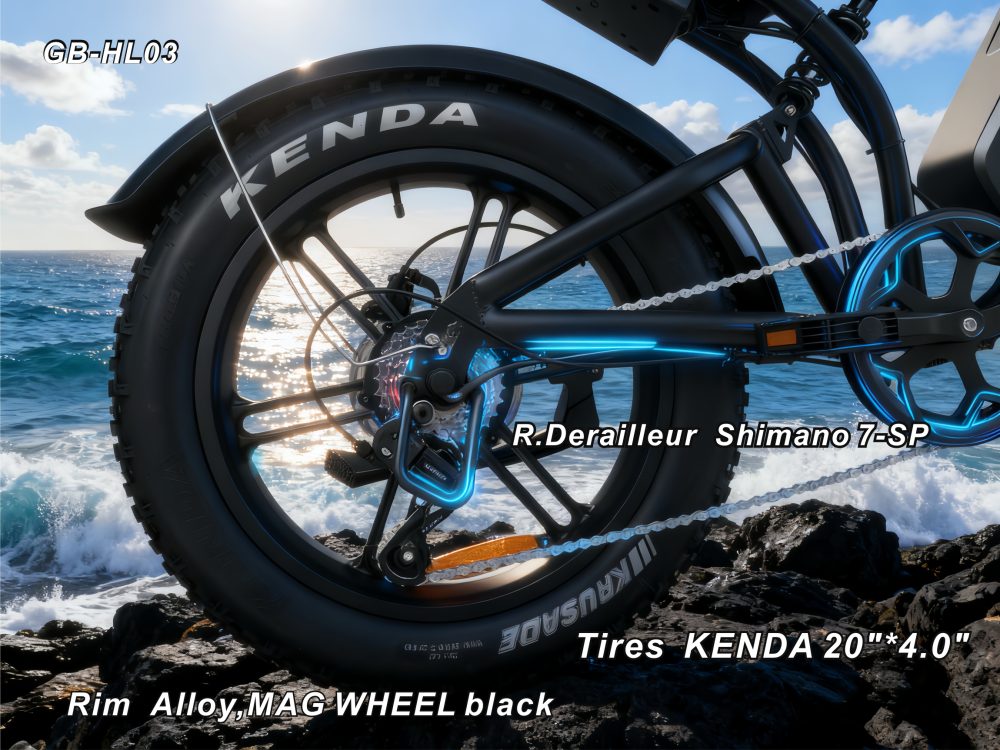 48V 750W Electric Bike 20"*4.0 Fat Tire 7 Speed Shimano Hydraulic Disc Brake 48V13AH Lithium Battery 55KM Range 50km/h Off Road Commuter E-Bike