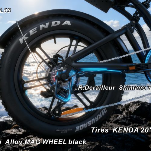 48V 750W Electric Bike 20"*4.0 Fat Tire 7 Speed Shimano Hydraulic Disc Brake 48V13AH Lithium Battery 55KM Range 50km/h Off Road Commuter E-Bike