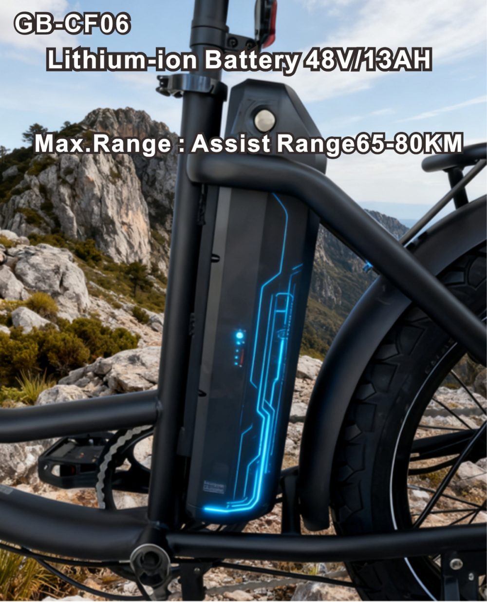 36V Brushless Electric Bike 48V13AH 80KM Max Range Shimano 7 Speed Hydraulic Disc Brake 25km/h