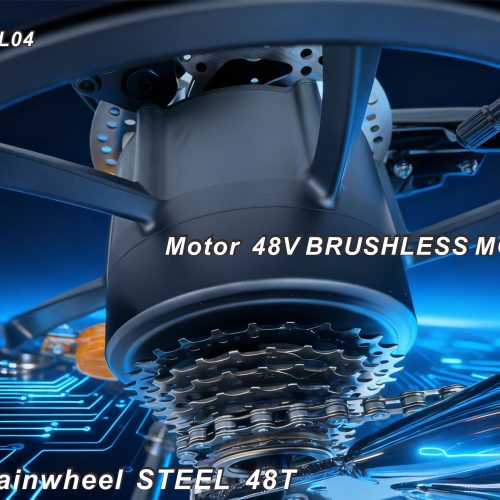 Cross-border Dual-Use Electric Bicycle, 48V500W Brushless Motor, 55KM Long Range, Shimano 7-Speed, Mechanical Disc Brakes, 16-Inch Wide Tires, Suitable for Both Mountain and Road Use.