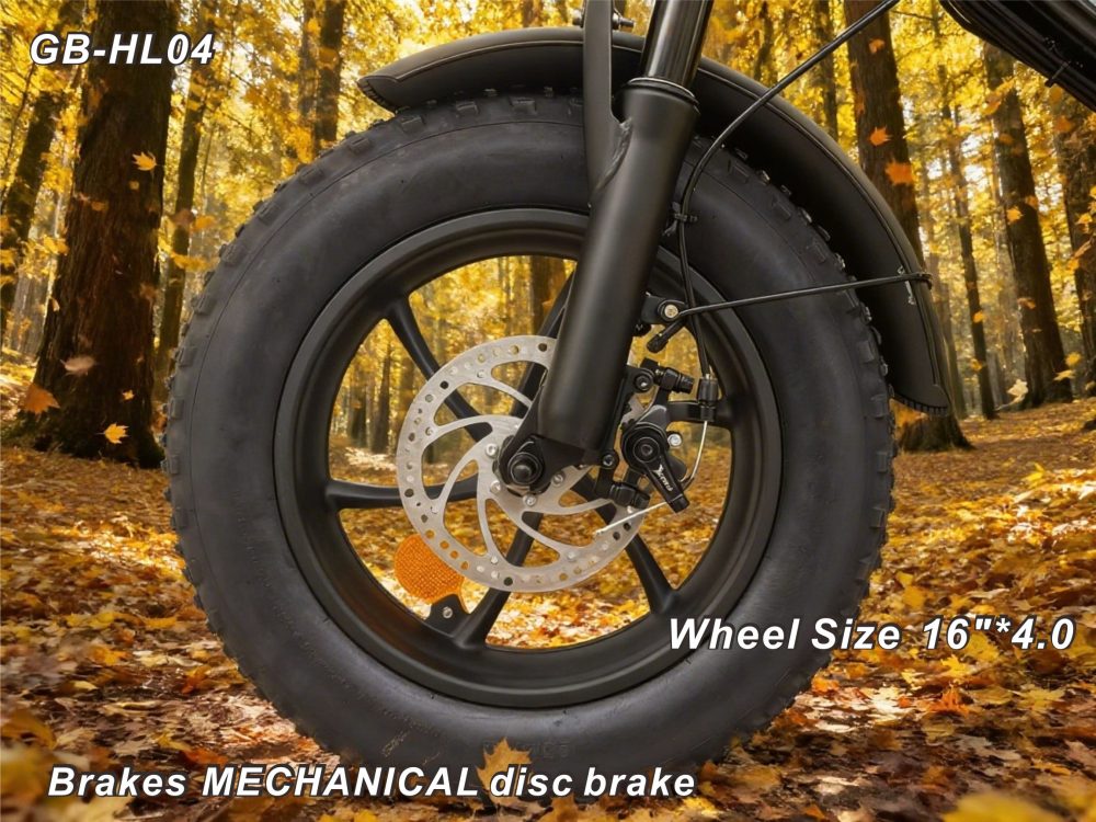 Cross-border Dual-Use Electric Bicycle, 48V500W Brushless Motor, 55KM Long Range, Shimano 7-Speed, Mechanical Disc Brakes, 16-Inch Wide Tires, Suitable for Both Mountain and Road Use.